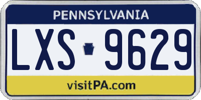PA license plate LXS9629