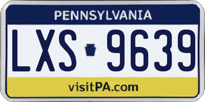 PA license plate LXS9639