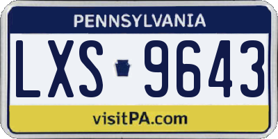 PA license plate LXS9643