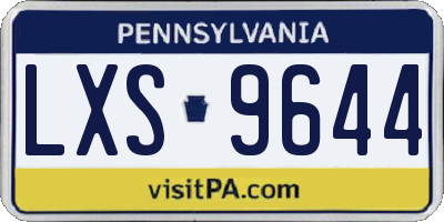 PA license plate LXS9644