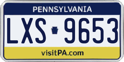 PA license plate LXS9653