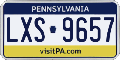 PA license plate LXS9657