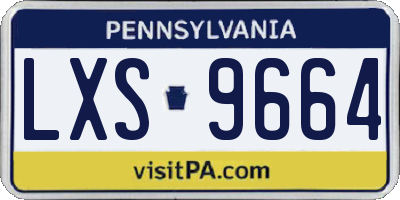 PA license plate LXS9664