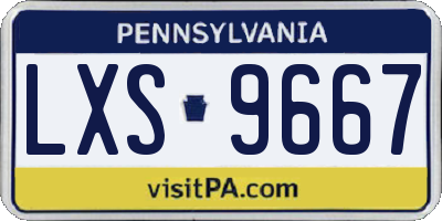 PA license plate LXS9667