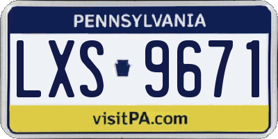 PA license plate LXS9671
