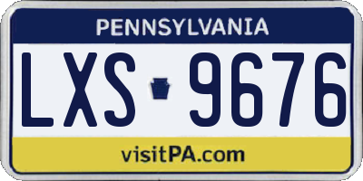PA license plate LXS9676