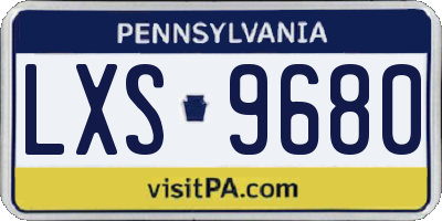 PA license plate LXS9680