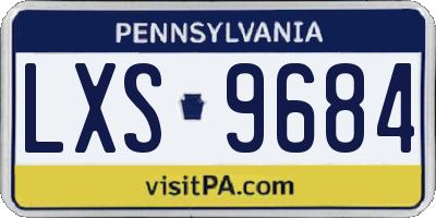PA license plate LXS9684