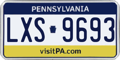 PA license plate LXS9693