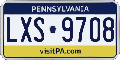 PA license plate LXS9708