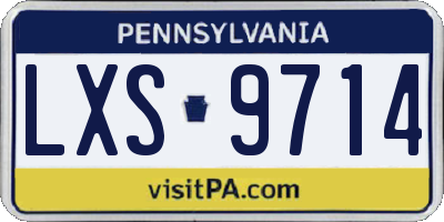 PA license plate LXS9714