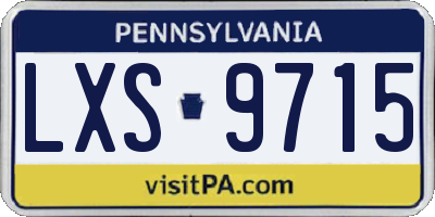 PA license plate LXS9715