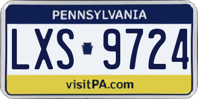 PA license plate LXS9724