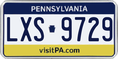 PA license plate LXS9729