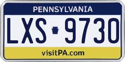 PA license plate LXS9730