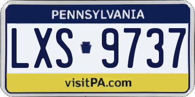 PA license plate LXS9737