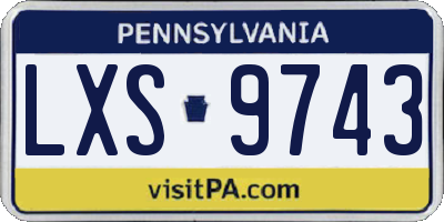 PA license plate LXS9743