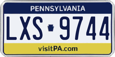 PA license plate LXS9744