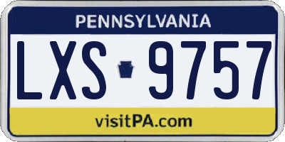 PA license plate LXS9757