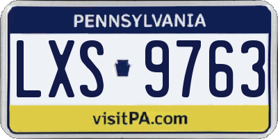 PA license plate LXS9763