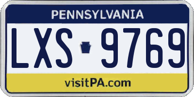 PA license plate LXS9769