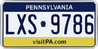 PA license plate LXS9786