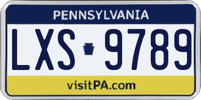 PA license plate LXS9789