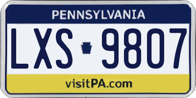 PA license plate LXS9807