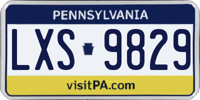 PA license plate LXS9829
