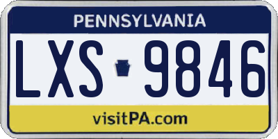 PA license plate LXS9846
