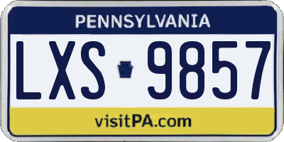 PA license plate LXS9857