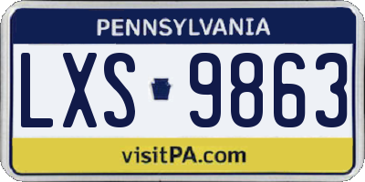 PA license plate LXS9863