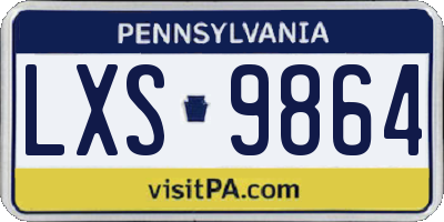 PA license plate LXS9864