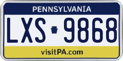 PA license plate LXS9868