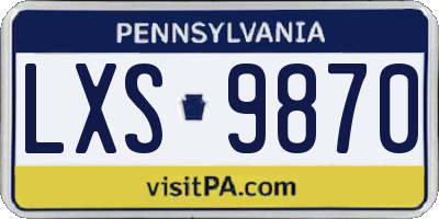 PA license plate LXS9870