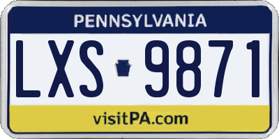 PA license plate LXS9871