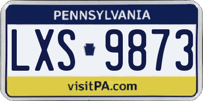 PA license plate LXS9873