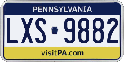PA license plate LXS9882