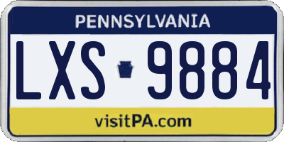 PA license plate LXS9884