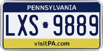 PA license plate LXS9889