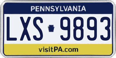 PA license plate LXS9893
