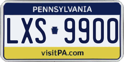 PA license plate LXS9900