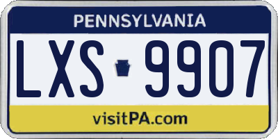 PA license plate LXS9907