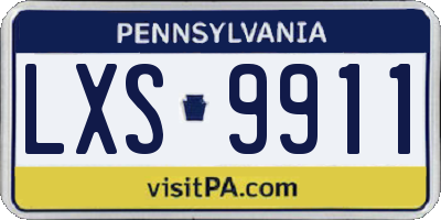 PA license plate LXS9911