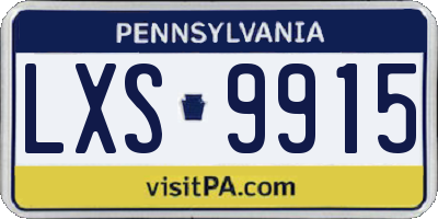 PA license plate LXS9915