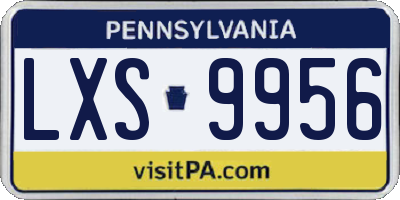PA license plate LXS9956