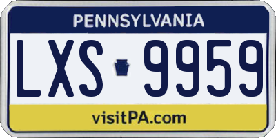PA license plate LXS9959
