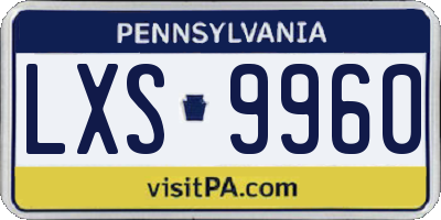 PA license plate LXS9960