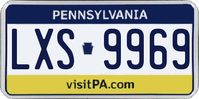 PA license plate LXS9969