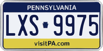 PA license plate LXS9975